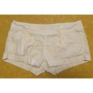 VTG 00s White Low Rise Sailor Short Shirts Womens 9 Y2K